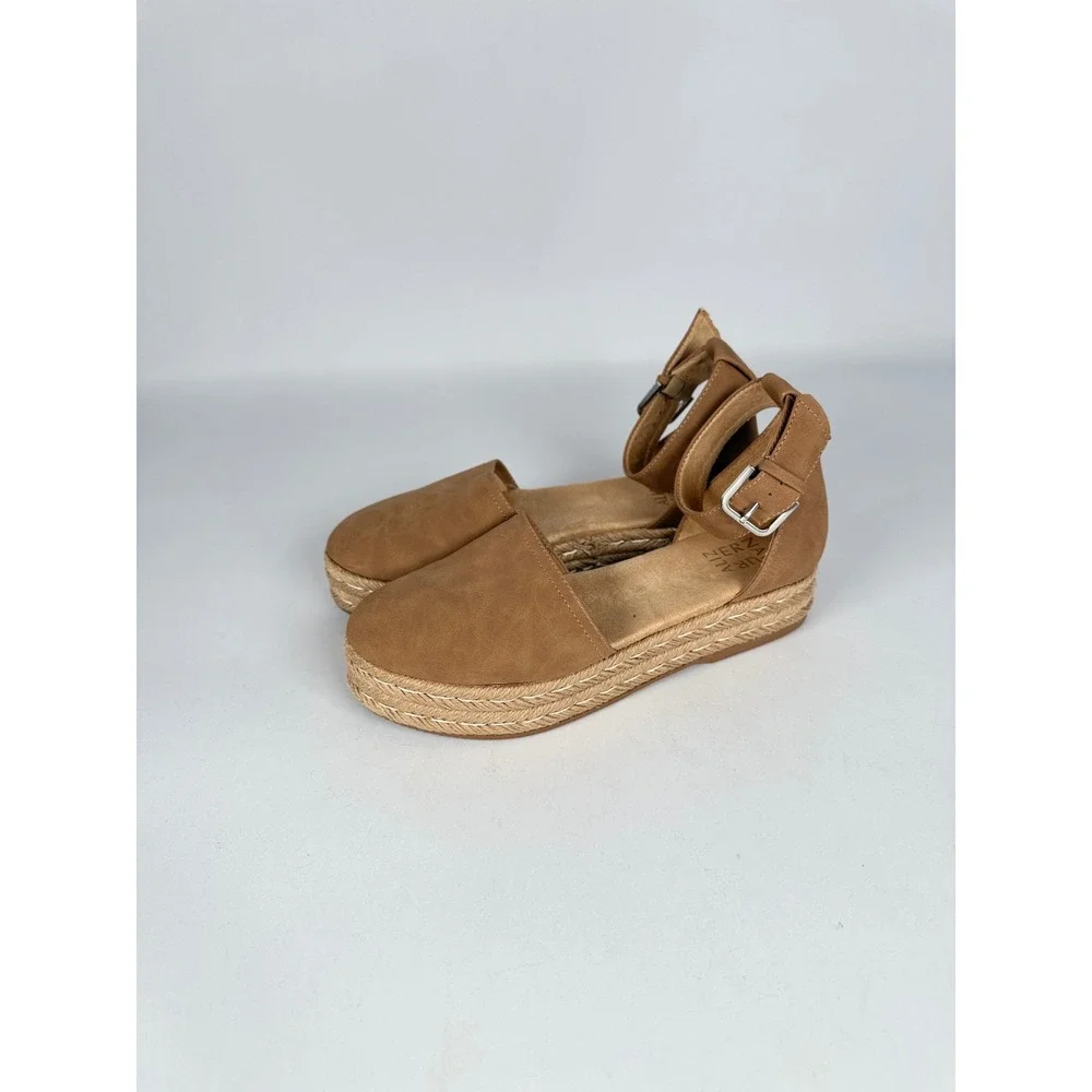 Naturalizer‎ Waverly Tan Brown Espadrille Ankle Strap Platform Sandals 7.5M